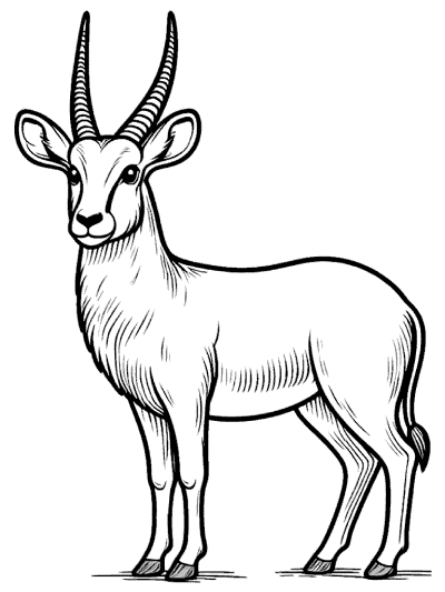 waterbuck coloring page