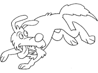 scared wolf coloring page