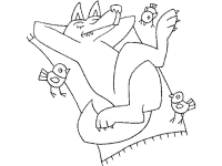 wolf resting coloring page