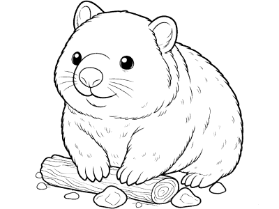 wombat coloring page