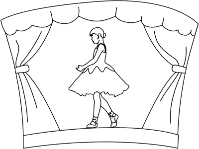 ballerina in a stage coloring page