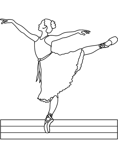 Ballerina and Ballet Coloring Pages · Page 2