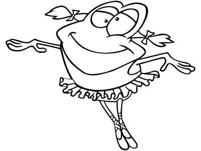 frog ballerina coloring page