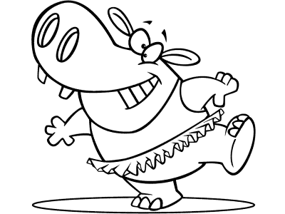 hippo ballerina coloring page