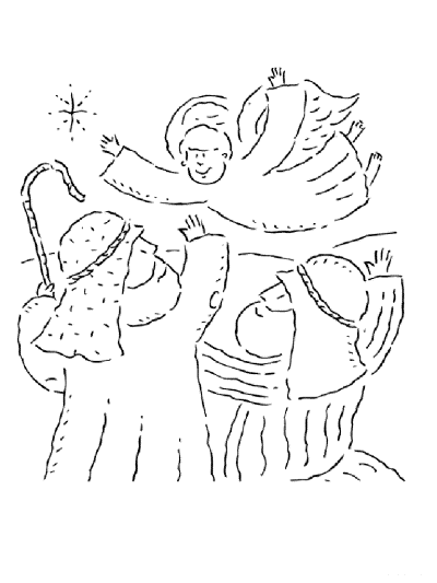 angel visits the shepherds coloring page