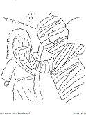 Jesus raises Lazarus coloring page