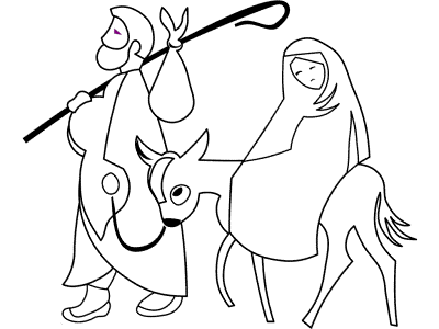 journey to bethlehem mary and joseph coloring page