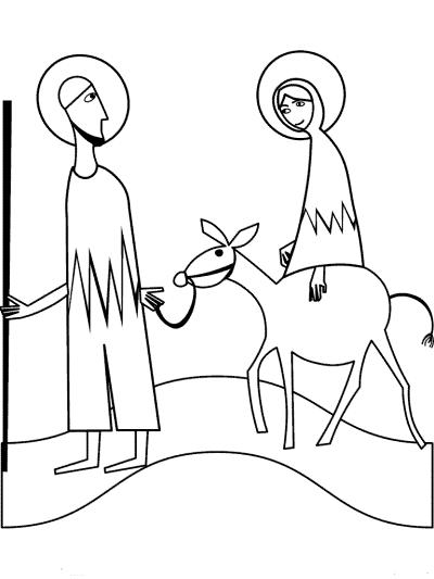 journey to bethlehem mary and joseph coloring page