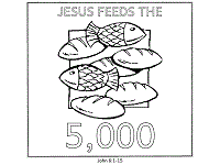 Jesus Feeds 5,000 coloring page