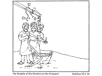 The Parable of the Vineyard Workers coloring page