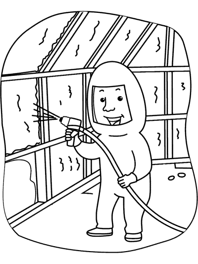 insulation installer coloring page