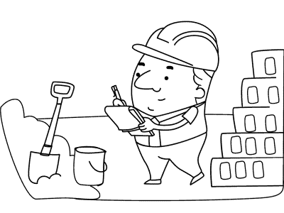 building construction inspector coloring page