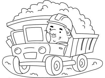 dump truck operator coloring page