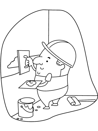 plasterer coloring page