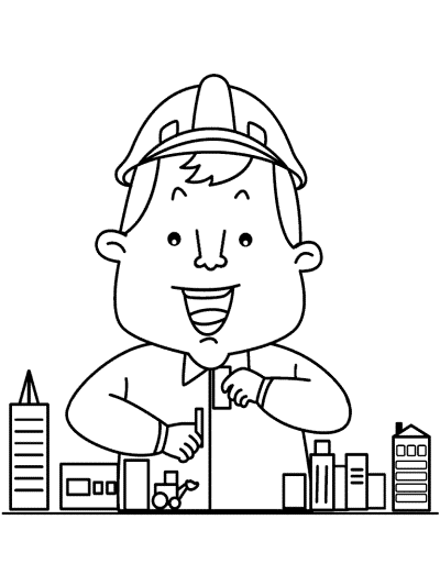 construction engineer coloring page