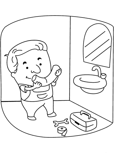 plumber coloring page