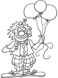 Clowns Coloring Pages
and Printable Activities · Page 1