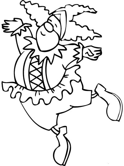 clown dancer coloring page