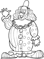 clown greeting coloring page