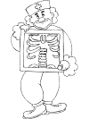 clown and x-ray coloring page