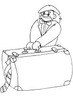 clown and suitcase classroom coloring page