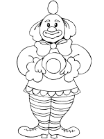 clown balancing egg coloring page