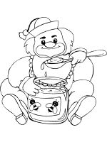 clown and honey coloring page