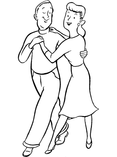 couple dancing coloring pages