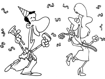 dancing at a party coloring pages