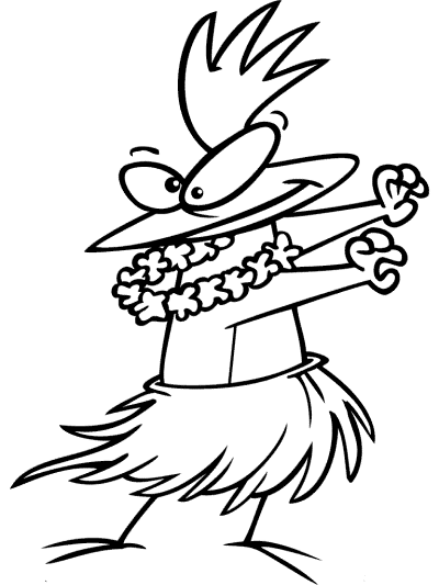 chicken hula dancing dancing coloring page