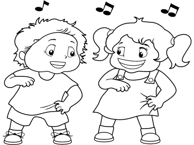 kids dance and sing coloring pages