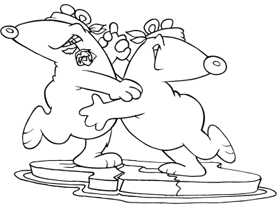 polar bears dancing dancing coloring page