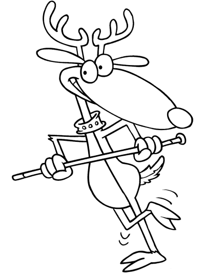 tap dancing reindeer coloring page