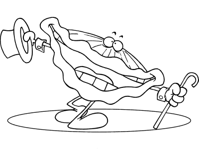 tap dancing oyster coloring page