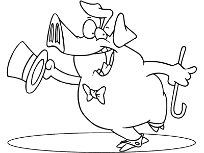 tap dancing bear coloring page