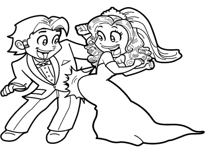 wedding dance coloring page