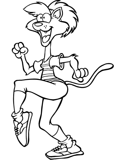 aerobic exercise dancercise coloring page