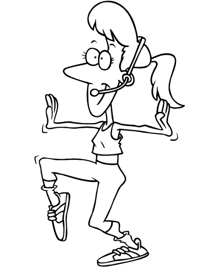 fitness instructor or personal trainer coloring page