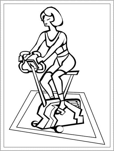 aerobic exercise stationary bike coloring page