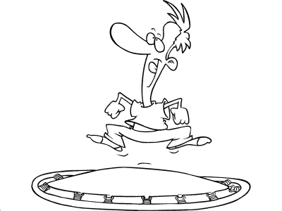 rebound exercise trampoline coloring page