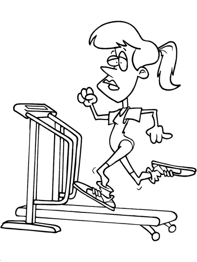 aerobic exercise treadmill coloring page