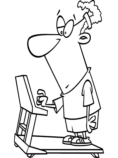 aerobic exercise treadmill coloring page