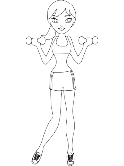 weight training dumbell coloring page