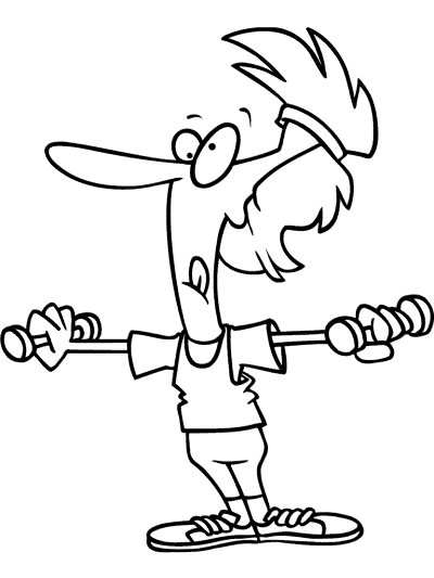 weight training dumbell coloring page