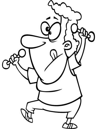 weight training dumbell coloring page