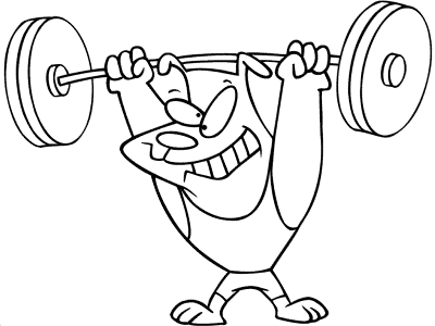 dog weight training barbelll coloring page