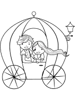 princess and prince in carriage coloring page