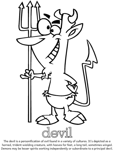 devil coloring page