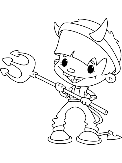 llittle devil or imp coloring page