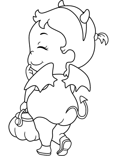 devil or imp costume coloring page